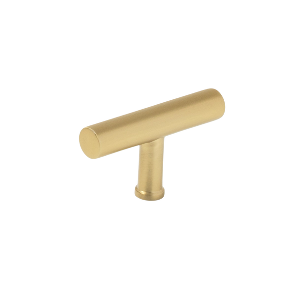 Momo Handles Momo Strano T Knob 60mm Brushed Satin Brass