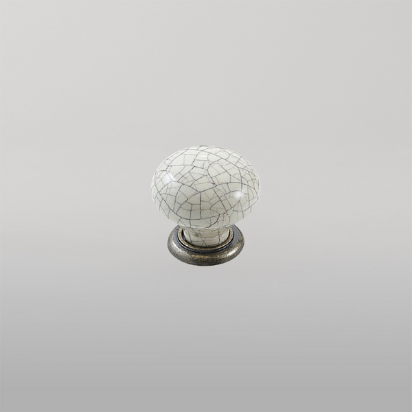 Momo Handles Momo Trianon Round Knob 35mm Cream Crackle & Antique Brass