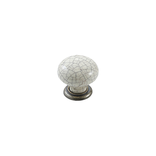 Momo Handles Momo Trianon Round Knob 35mm Cream Crackle & Antique Brass