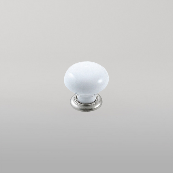 Momo Handles Momo Trianon Round Knob 35mm White & Brushed Nickel