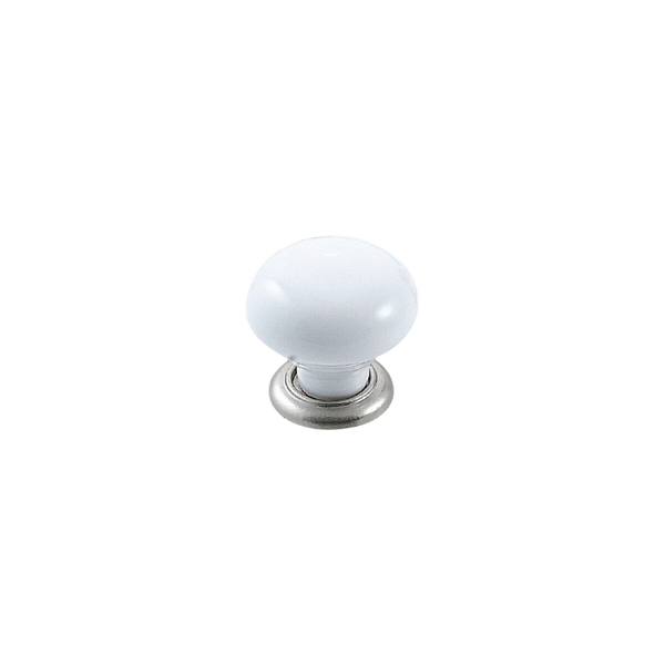 Momo Handles Momo Trianon Round Knob 35mm White & Brushed Nickel