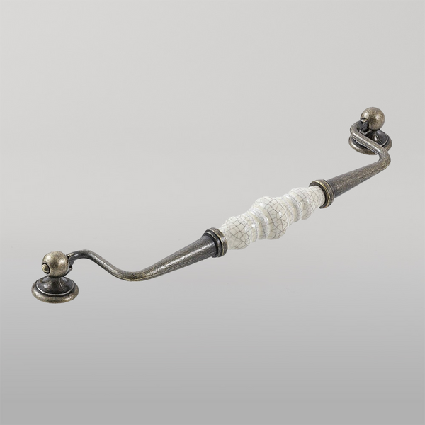 Momo Handles Momo Trianon Swivel Bail 224mm Cream Crackle & Antique Brass