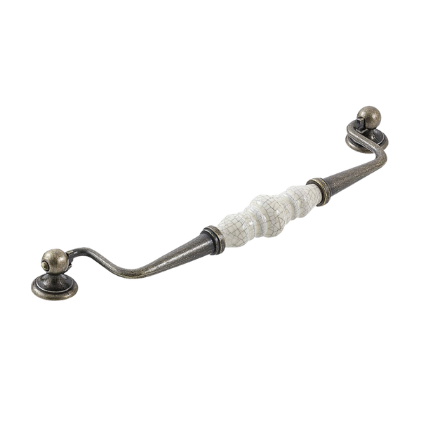 Momo Handles Momo Trianon Swivel Bail 224mm Cream Crackle & Antique Brass