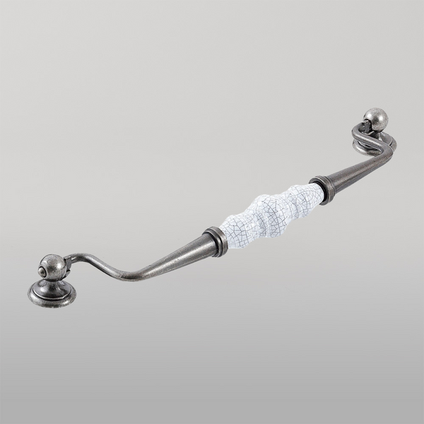 Momo Handles Momo Trianon Swivel Bail 224mm White Crackle & Pewter