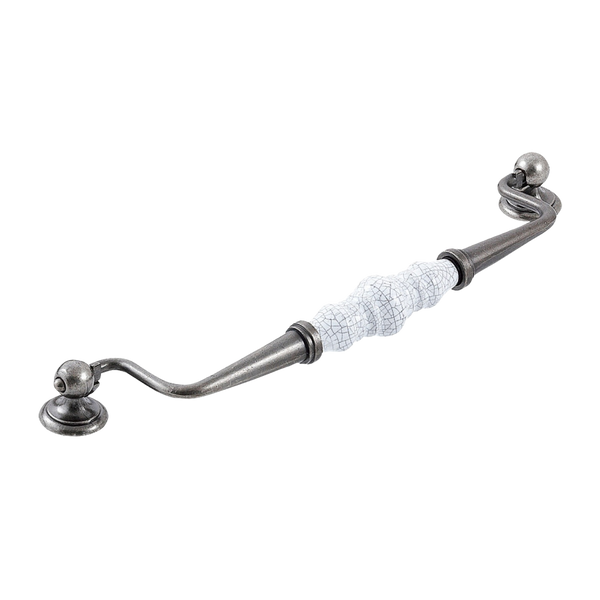 Momo Handles Momo Trianon Swivel Bail 224mm White Crackle & Pewter