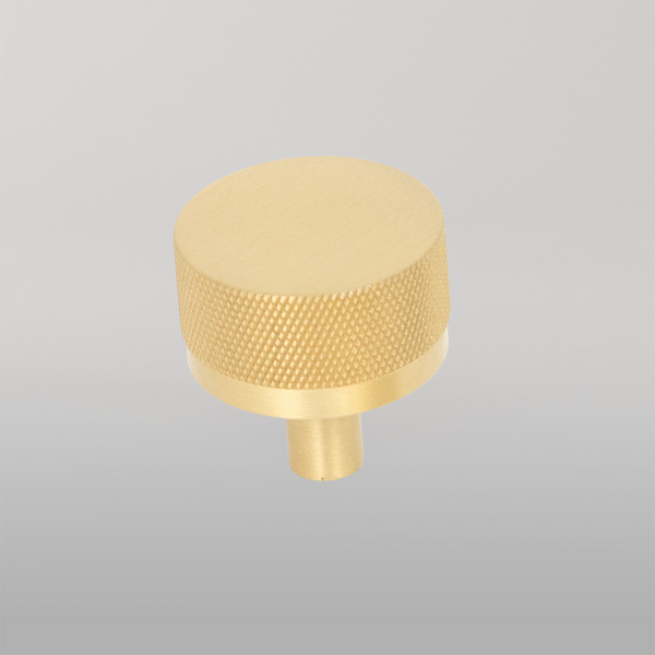 Momo Handles Momo Bellevue Solid Brass Knurled Knob 35mm Brushed Satin Brass