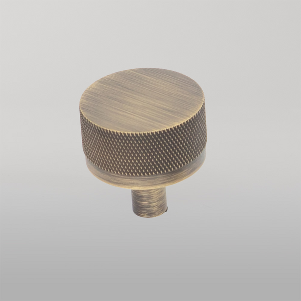 Momo Handles Momo Bellevue Solid Brass Knurled Knob 35mm Dark Brushed Brass