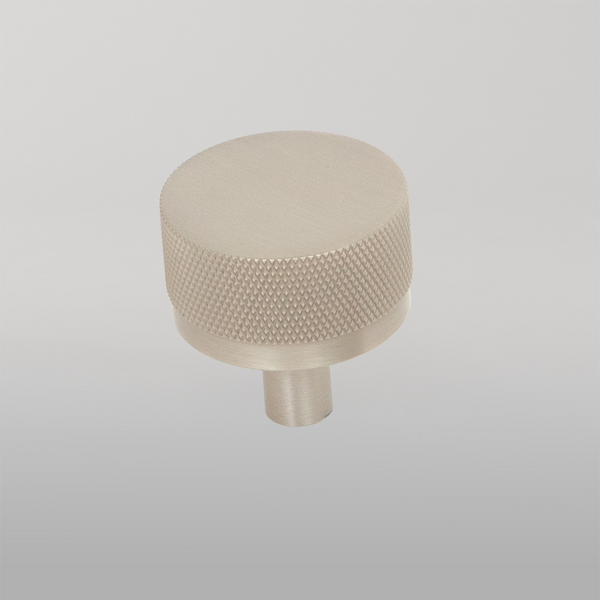 Momo Handles Momo Bellevue Solid Brass Knurled Knob 35mm Dull Brushed Nickel