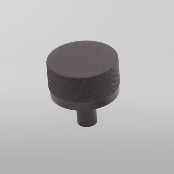 Momo Handles Momo Bellevue Solid Brass Knurled Knob 35mm Matte Black