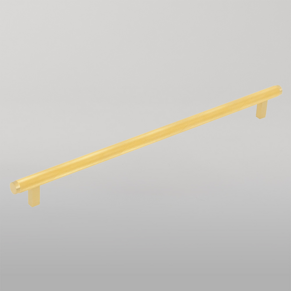 Momo Handles Momo Bellevue Solid Brass Knurled Bar Pull 320mm Brushed Satin Brass