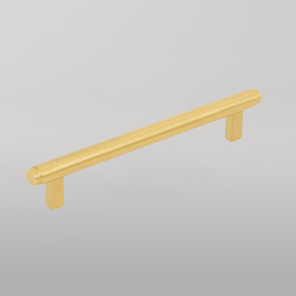 Momo Handles Momo Bellevue Solid Brass Plain Bar Pull 160mm Brushed Satin Brass