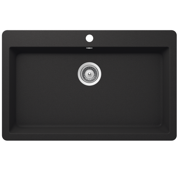 Schock Signus Large Single Bowl Sink 1 Tap Hole Magma Black