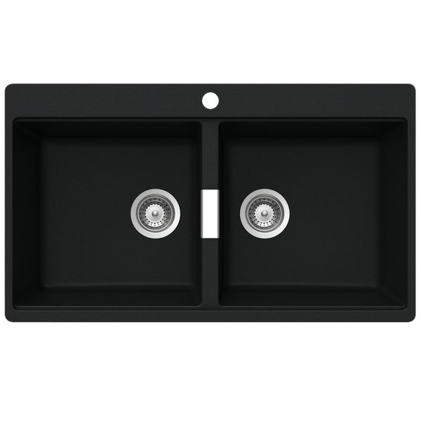 Schock Horizont Magma Double 1 Tap Hole Bowl Black