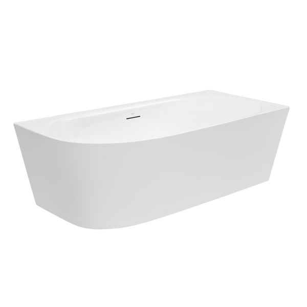 Decina 1700mm Natalia Back to Corner (Right Corner) Freestanding Bath with Overflow Gloss White