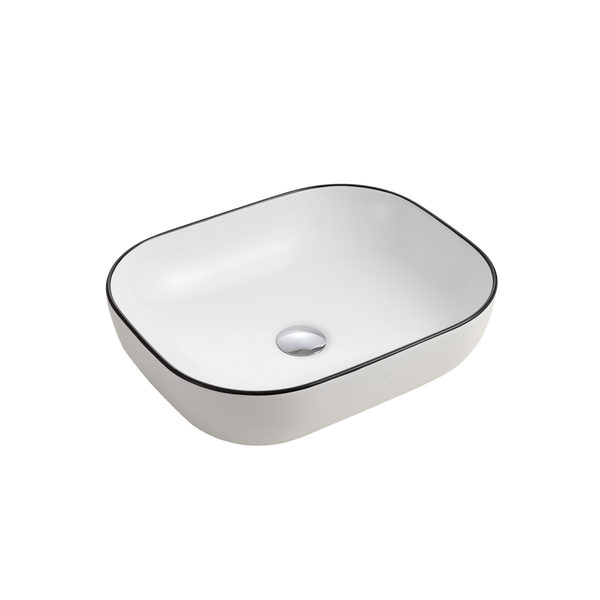 Oliveri Naples Black Line Counter Top Basin White