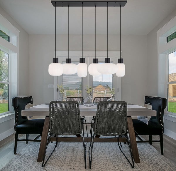 Telbix Nori 6 Lights Pendant Black Opal Matt