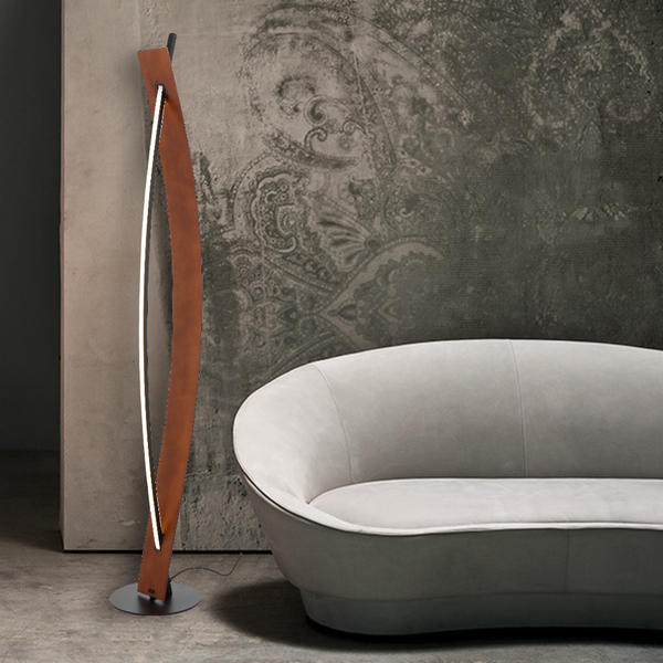 Telbix Norse Floor Lamp Walnut