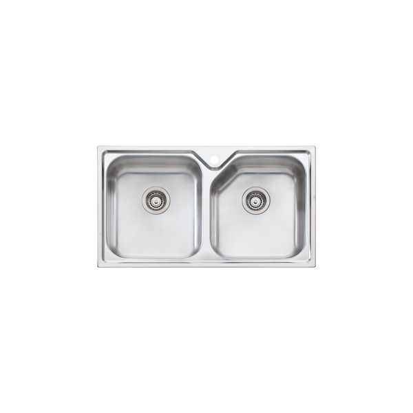 Oliveri Nu-Petite Double Bowl Topmount Sink Stainless Steel