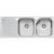 Oliveri Nu-Petite Double Bowl Topmount Sink With Left Drainboard Stainless Steel