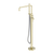 Nero Zen Freestanding Bath Mixer With Outdoor Shower Hose Brushed Gold