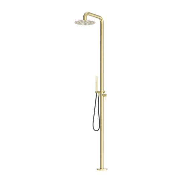 Nero Zen Outdoor Freestanding Shower Column Brushed Gold