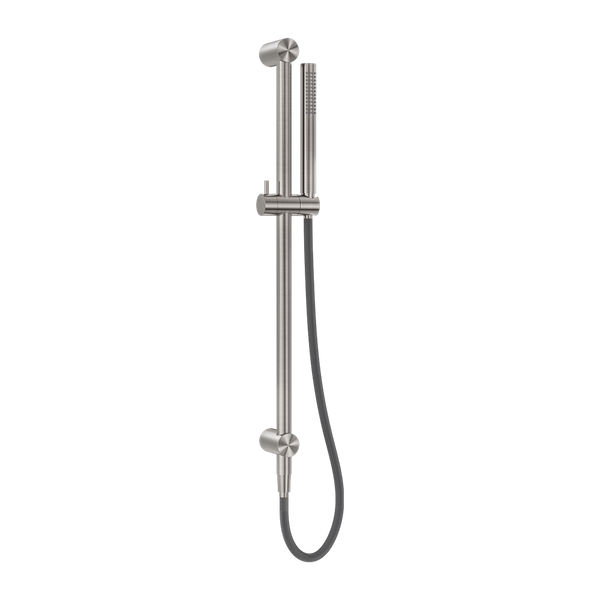 Nero Zen Shower Rail With Outdoor Shower Hose Brushed Nickel