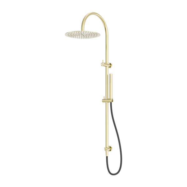 Nero Zen Twin Shower With Outdoor Shower Hose Brushed Gold