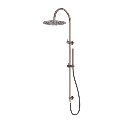Nero Zen Twin Shower With Outdoor Shower Hose Brushed Bronze