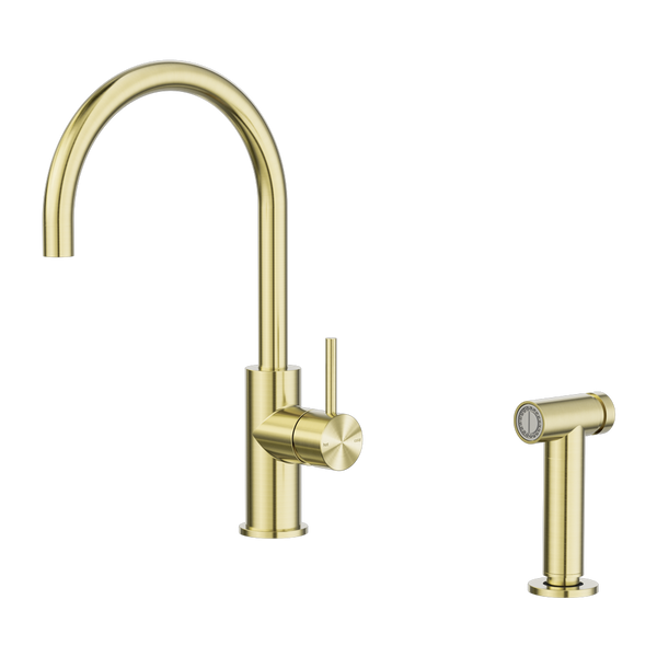 Nero Zen Kitchen Mixer With Hand Spray Brushed Gold