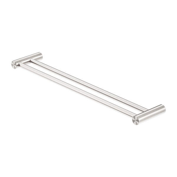 Nero Zen Double Towel Rail 800mm Brushed Nickel