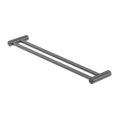 Nero Zen Double Towel Rail 600mm Graphite