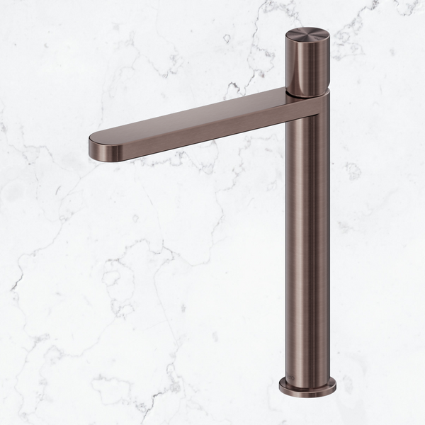 Nero Pure SS316L Tall Basin Mixer Brushed Bronze