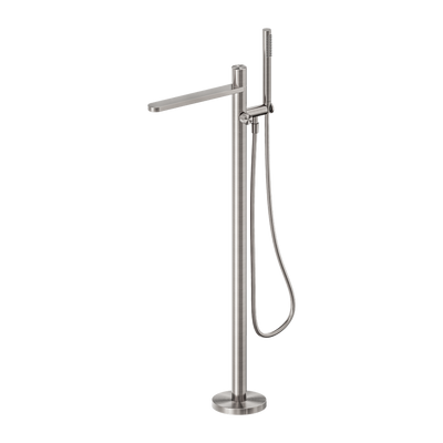 Nero Pure SS316L Progressive Freestanding Bath Mixer Brushed Nickel