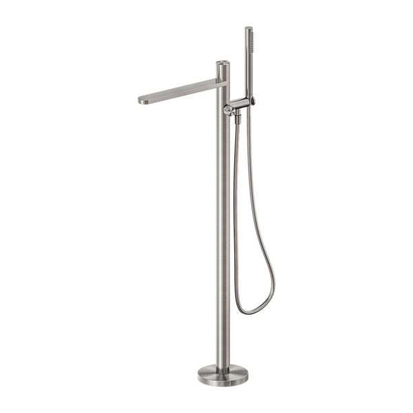 Nero Pure SS316L Progressive Freestanding Bath Mixer Brushed Nickel