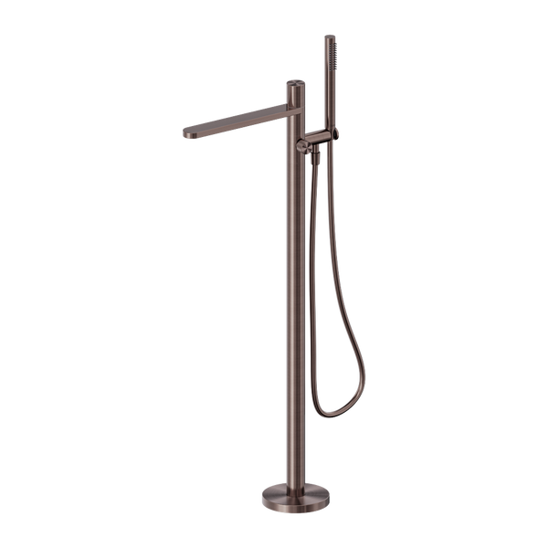 Nero Pure SS316L Progressive Freestanding Bath Mixer Brushed Bronze