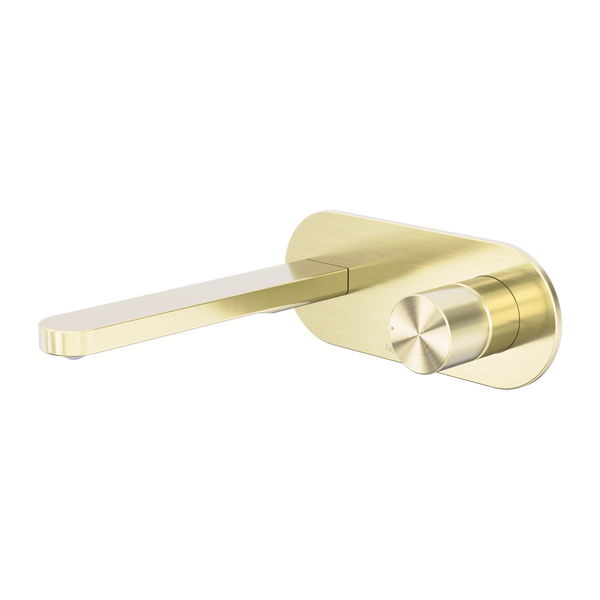Nero Pure SS316L Progressive Wall Basin/Bath Mixer Brushed Gold