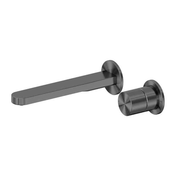 Nero Pure SS316L Progressive Wall Basin/Bath Mixer Separate Back Plate Graphite