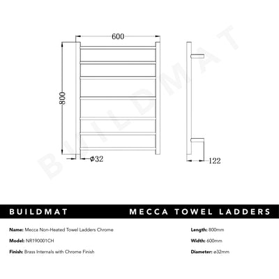 Mecca Non Heated Towel Ladders Chrome