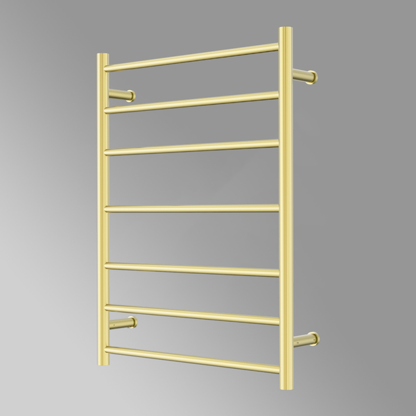 Nero Mecca 240V 7 Bar Heated Towel Ladder Brushed Gold