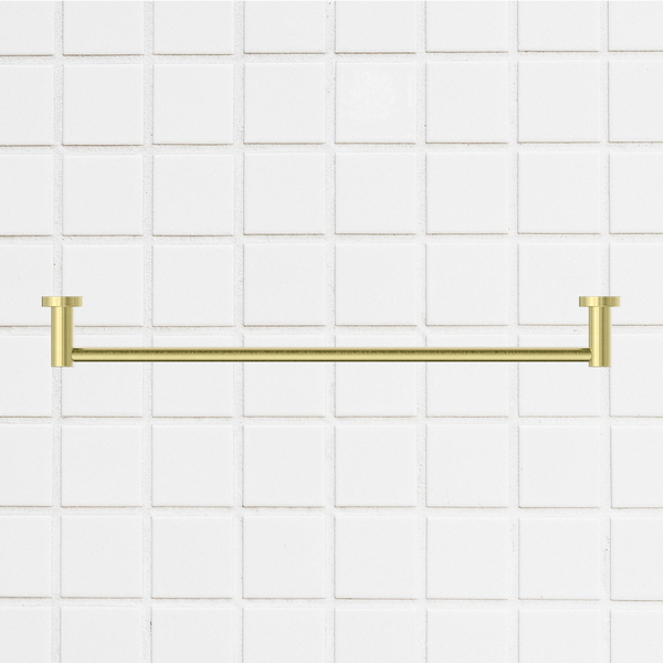 Nero Mecca Single Towel Rail 600mm Brushed Gold