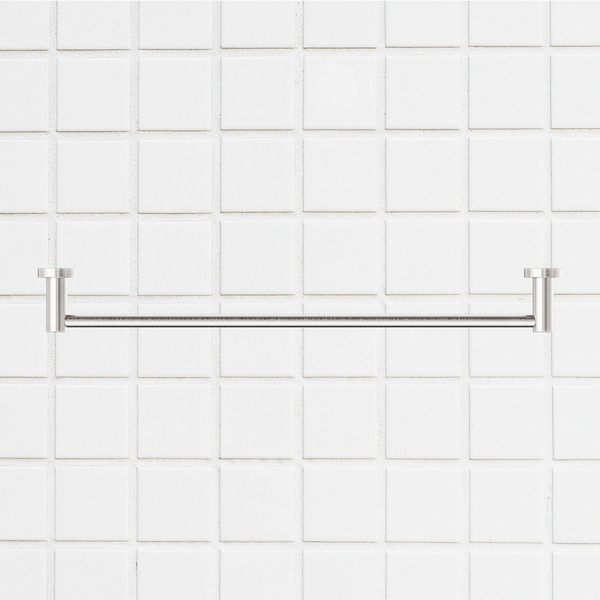 Nero Mecca Single Towel Rail 600mm Brushed Nickel