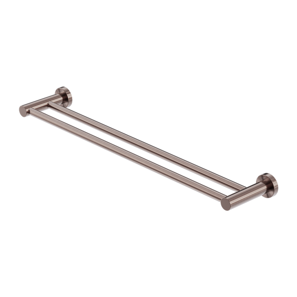 Nero Mecca Double Towel Rail 800mm Brushed Bronze