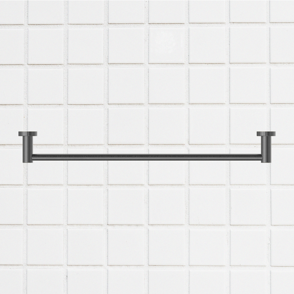 Nero Mecca Single Towel Rail 600mm Brushed Gunmetal