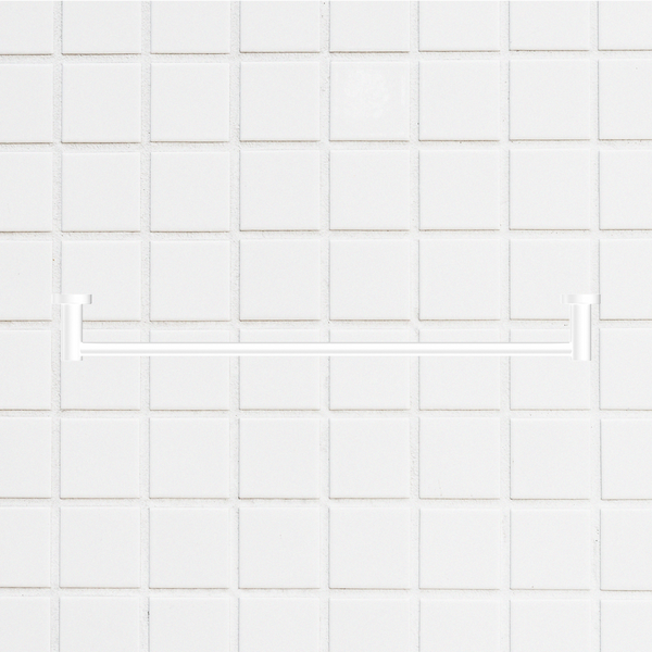 Nero Mecca Single Towel Rail 600mm Matte White