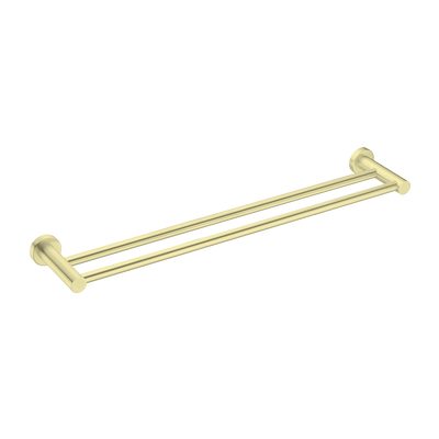 Nero Mecca Double Towel Rail 600mm Brushed Gold