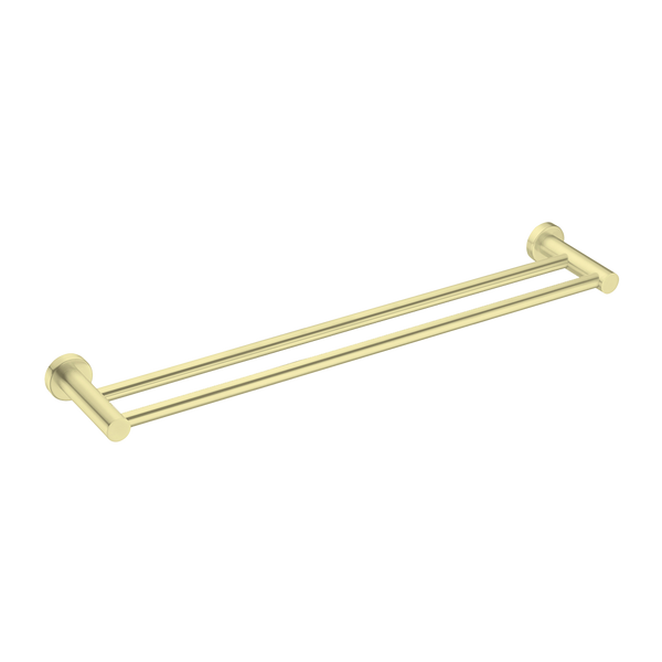 Nero Mecca Double Towel Rail 600mm Brushed Gold