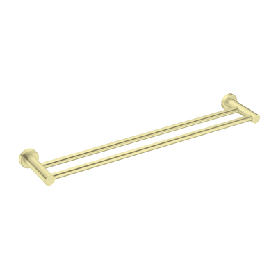 Mecca Double Towel Rail 600mm Brushed Gold