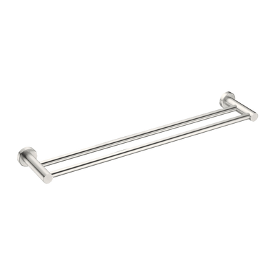 Nero Mecca Double Towel Rail 600mm Brushed Nickel