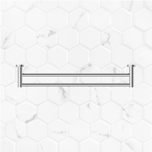 Nero Mecca Double Towel Rail 600mm Chrome