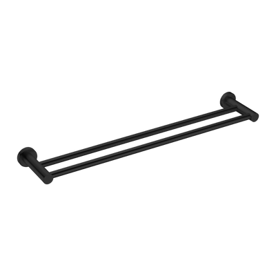 Nero Mecca Double Towel Rail 600mm Matte Black